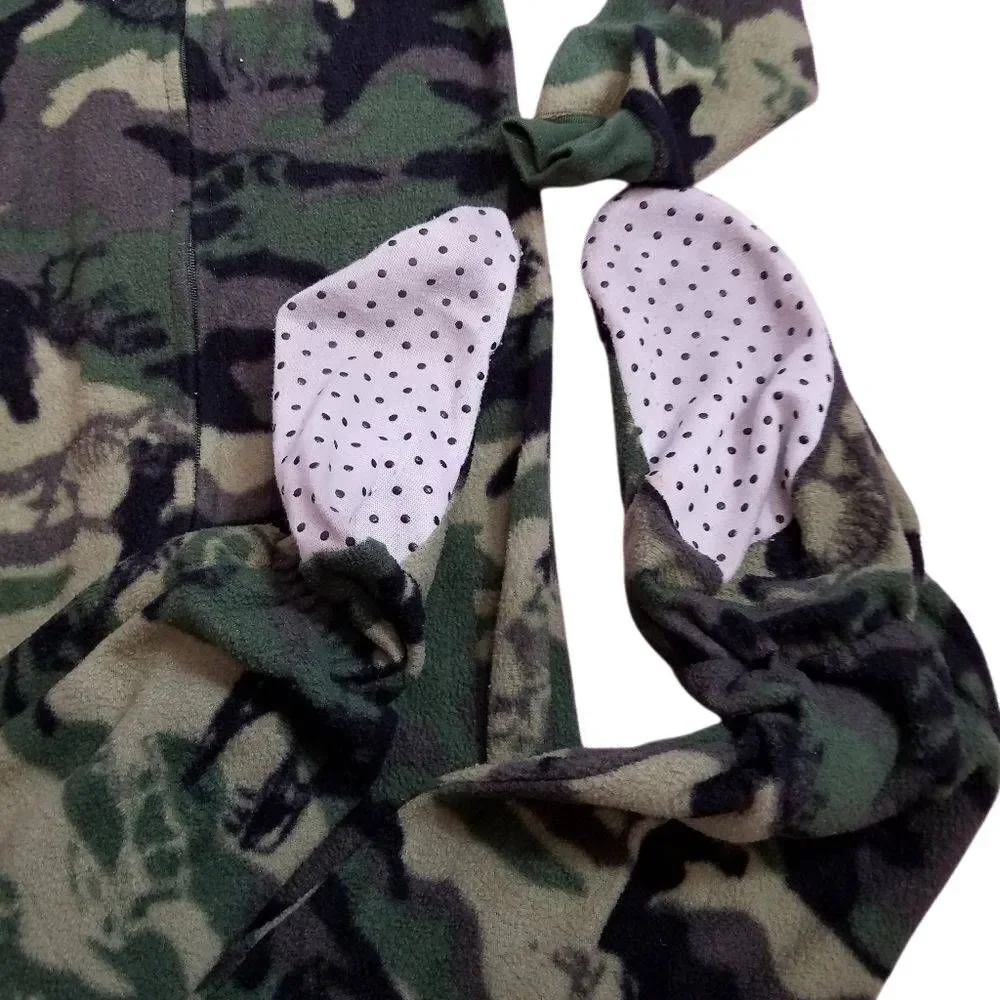 Faded Glory dinosaur camouflage footed pj's S